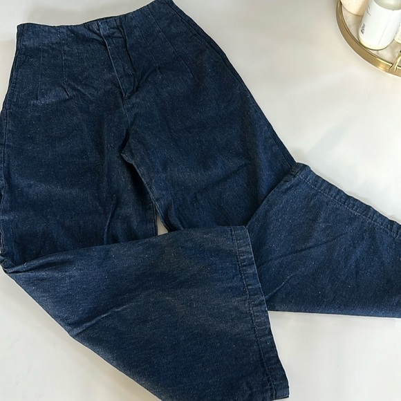 The GREAT The Sculpted Trouser Pleated in Rinse Wash Flare Wide Leg size 28 - Picture 4 of 12